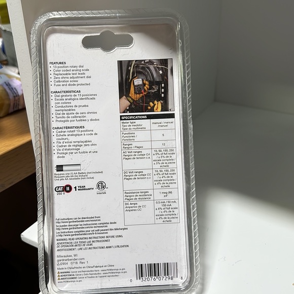 New-Gardner Bender GMT-312 12 Range Pocket Size 5-Function Analog Multimeter - Picture 2 of 3